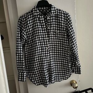 J. Crew Factory Blue  and White Cotton Button Down Shirt. X SMALL. Like new.